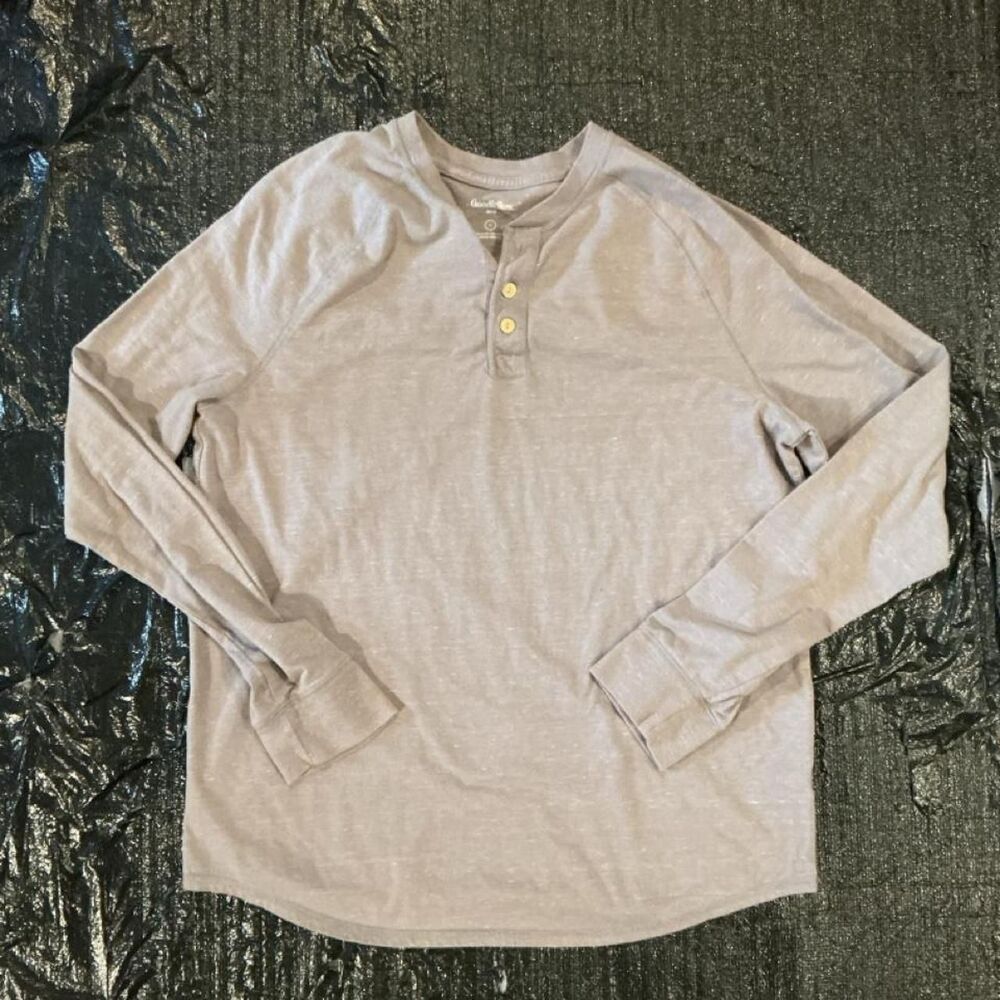 Goodfellow-co Men's Grey and Purple Shirt